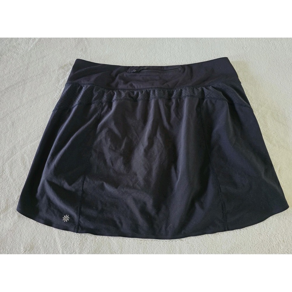 Athleta Run With It 16" Skirt Skort Womens Size XL Black Athletic - Picture 2 of 6